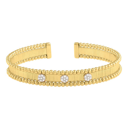 Two Toned Pallina Cuff Bangle in 14K Gold (9.00 mm)