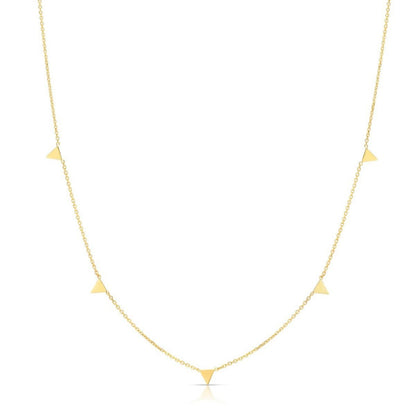 14K Yellow Gold Necklace with Triangles