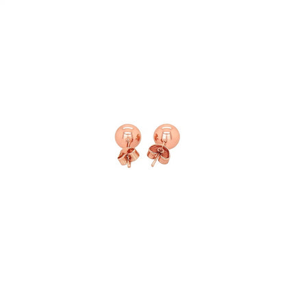 14k Rose Gold Classic Round Shape Stud Earrings (6mm)