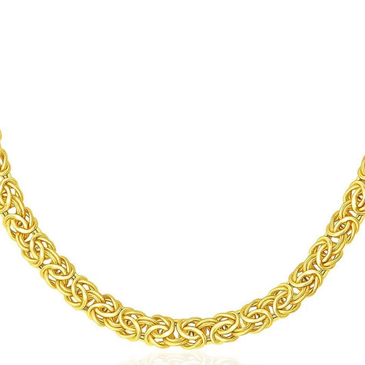 14k Yellow Gold Byzantine Design Stylish Necklace