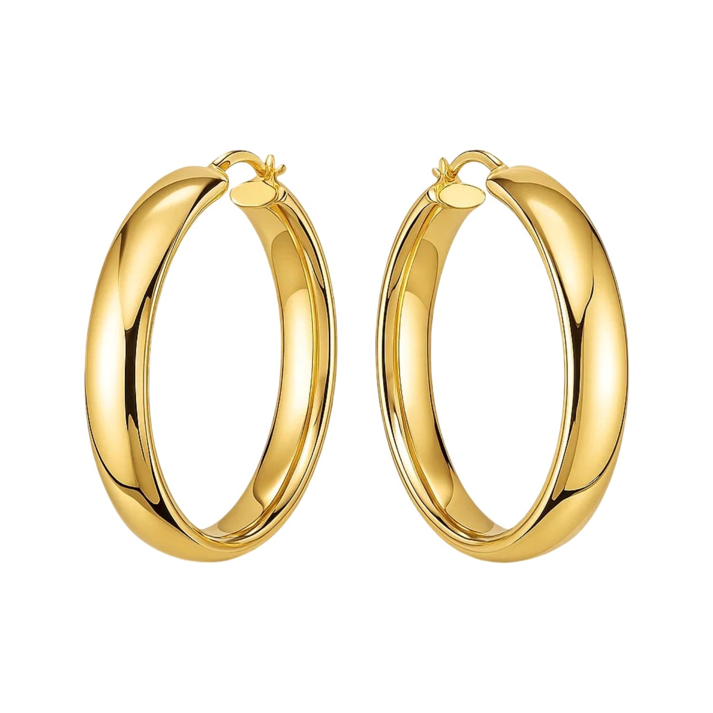 14k Yellow Gold Wedding Band Hoops (7x35mm)