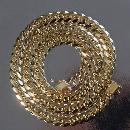 14k Yellow Gold Classic Miami Cuban Solid Chain (9.20 mm)