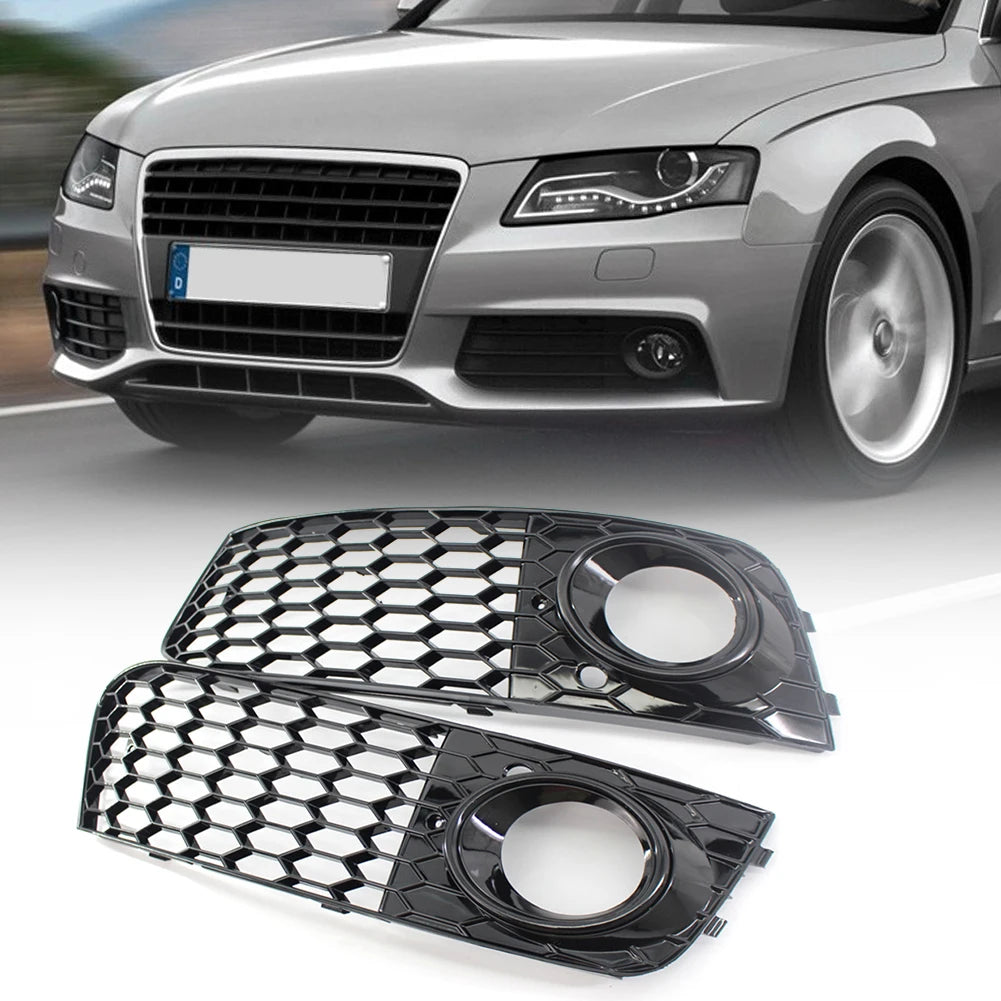 2pcLeft Right Front Bumpe Grill Mesh for Audi A4 B8 08-12