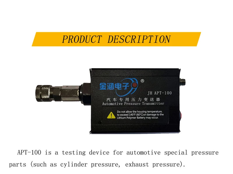 Automotive Cylinder Pressure Transmitter Professional Automotive Pressure Sensor JINHAN JH APT-100 Suitable for Oscilloscope