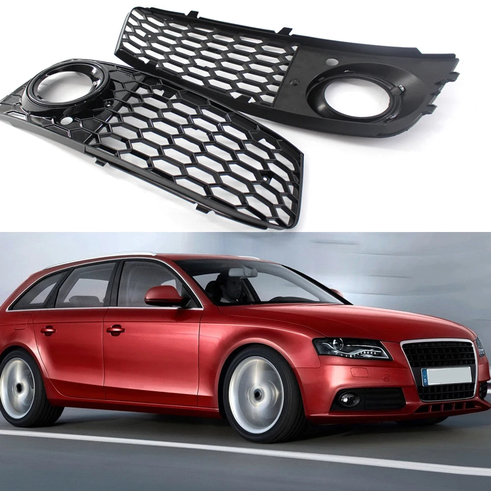 2pcLeft Right Front Bumpe Grill Mesh for Audi A4 B8 08-12