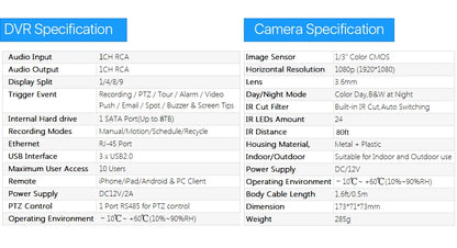 ZOSI 8PC 1080P Home Security Cameras System