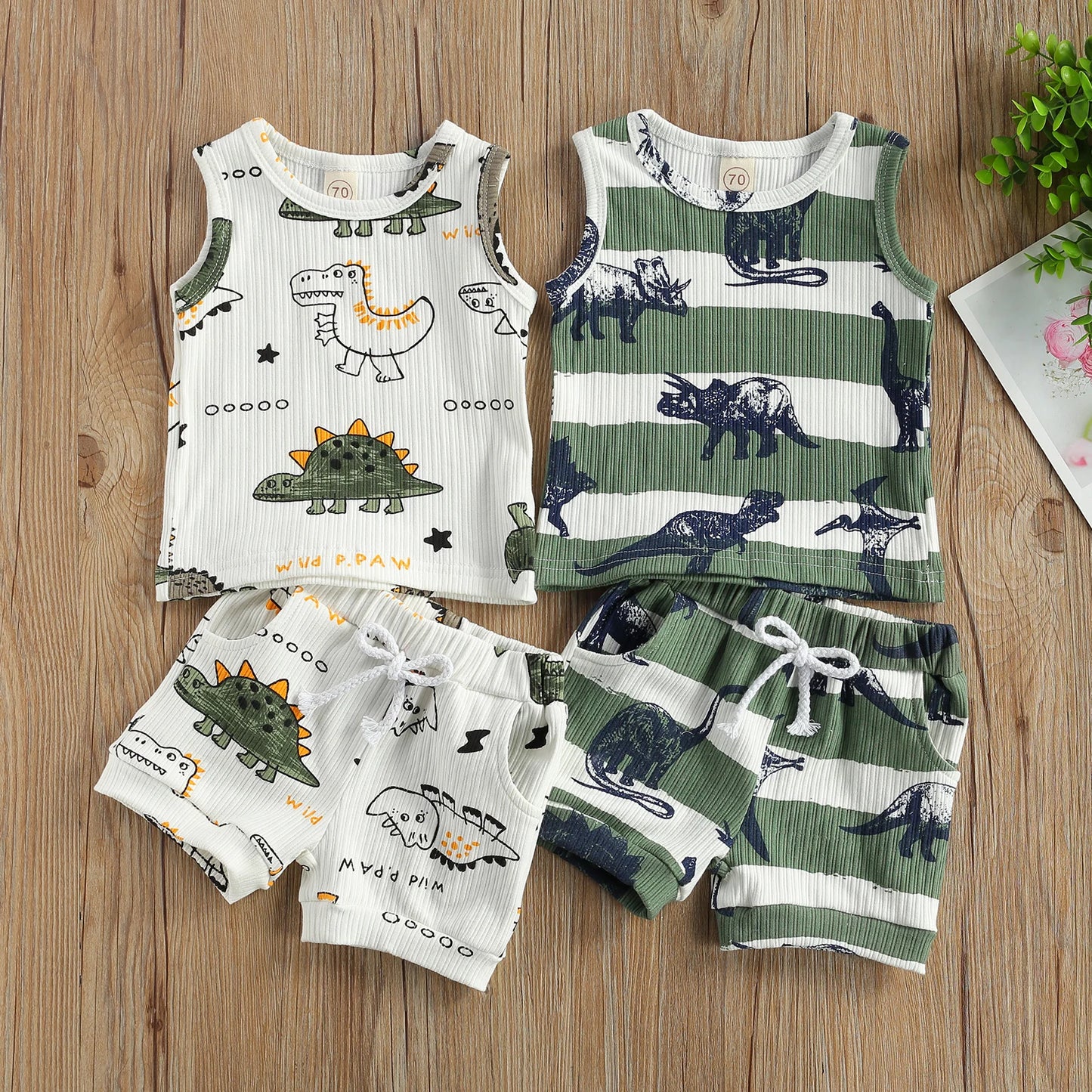 2Pcs Dino Set 0-24M