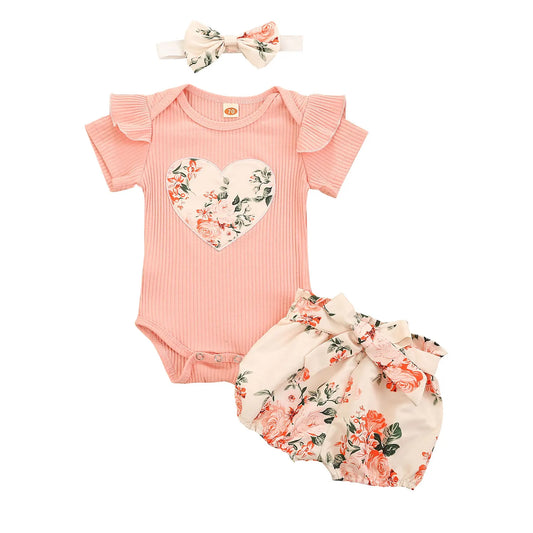 2Pc Pink Flower Outfit 6M-2T