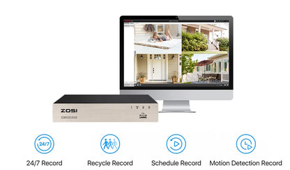 ZOSI 8PC 1080P Home Security Cameras System