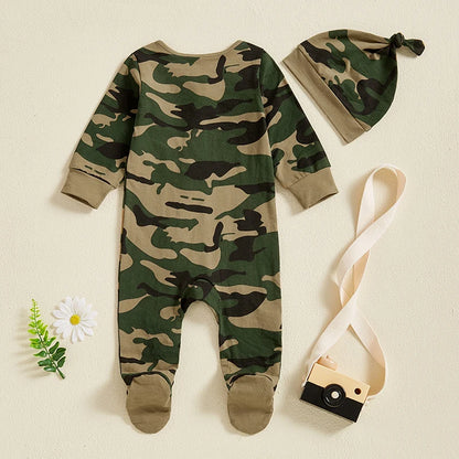 2Pc Winter/Forest Camo Onesie Set 0-6m