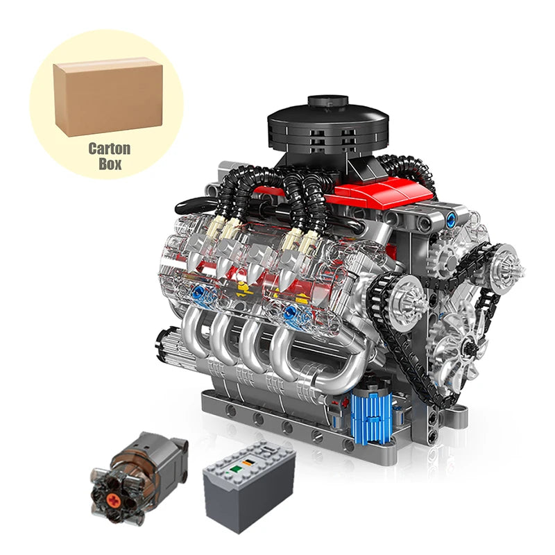 487PCS LSX454 V8 Engine Model W/ Simulated Gearbox Assembly