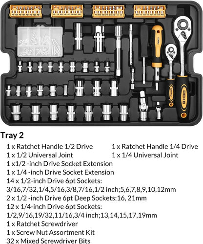 DEKO 258 Piece Rolling Tool Kit