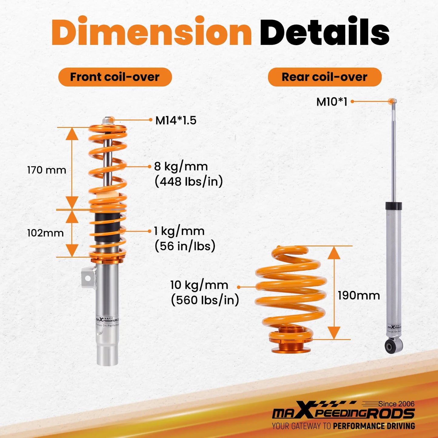 Adjustable Coilovers Suspension Kit For 3 series E46
