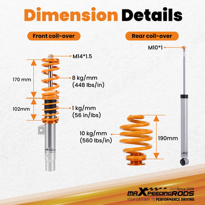 Adjustable Coilovers Suspension Kit For 3 series E46