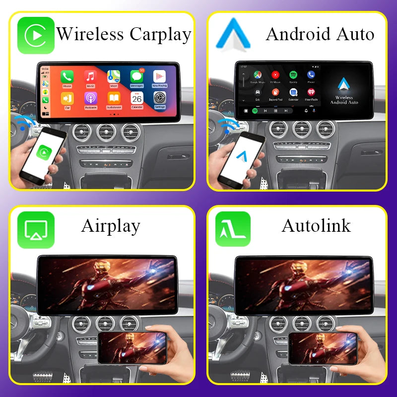 Wireless Carplay Android Auto Touchscreen for BENZ C CALSS W205 GLC 2015 - 2018