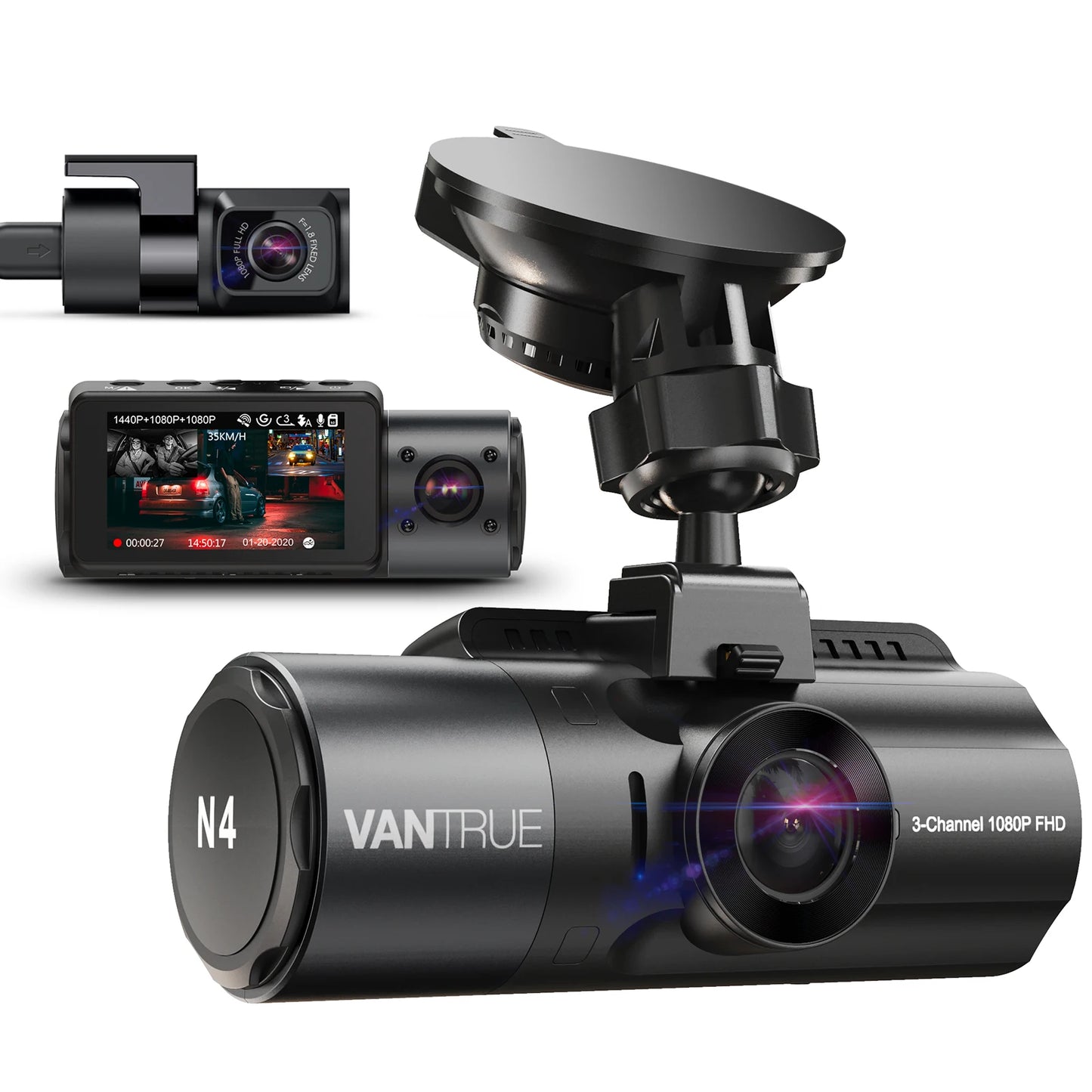 Vantrue N4 4K Dashcam 4K+1080P Front and Rear Dash Camera