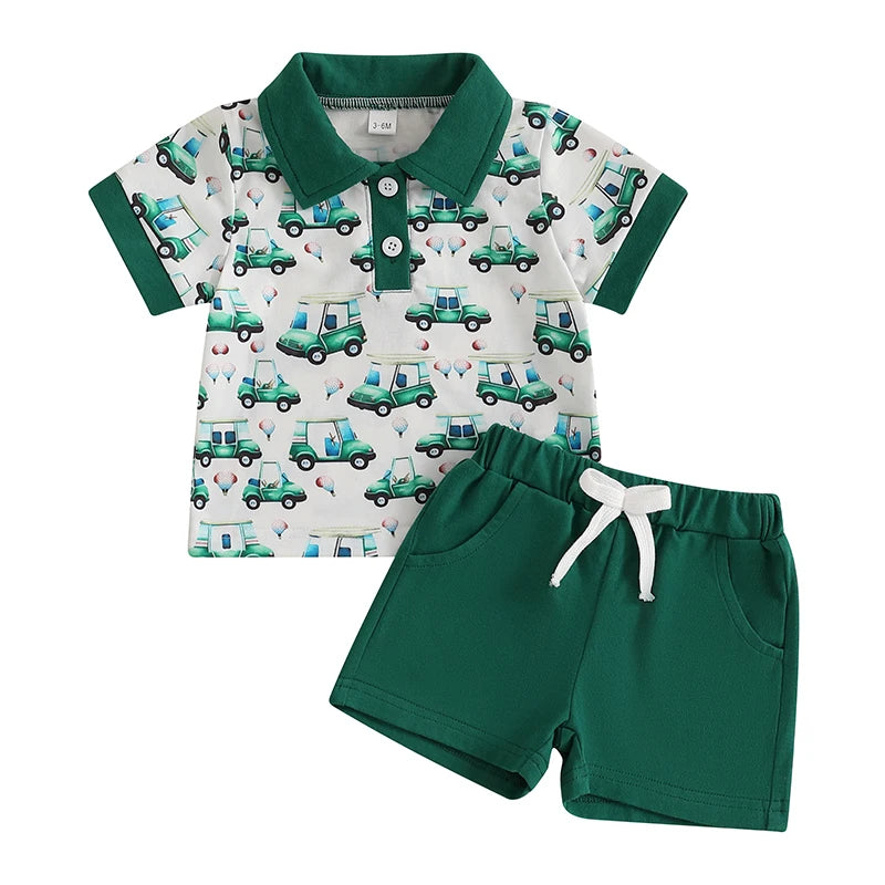 2Pc Green Golfing Set 6m-3T