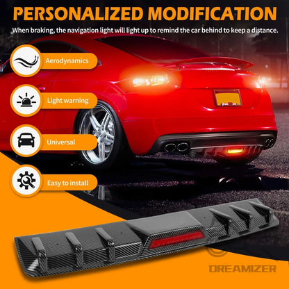 Universal Fin Rear Bumper Lip For Audi