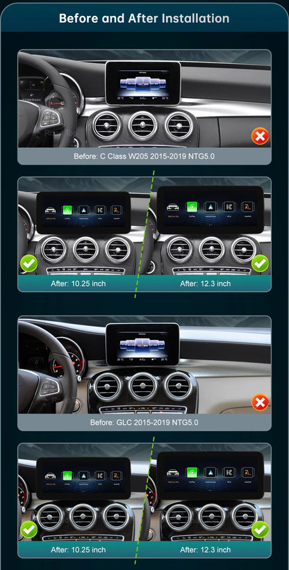 12.3 inch Ultra-thin Screen for Mercedes-Benz 2015-2018