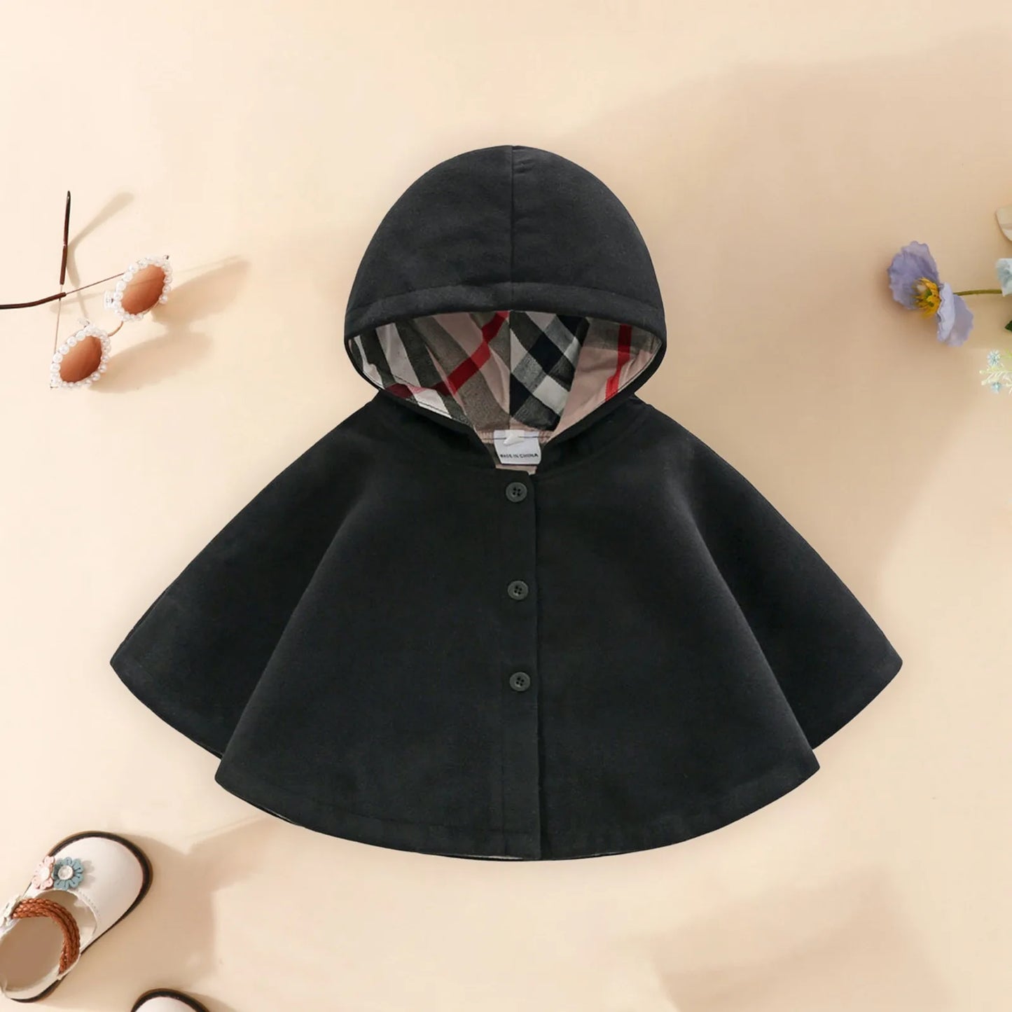 1 Pc Hooded Cape Coat 3M-5Y