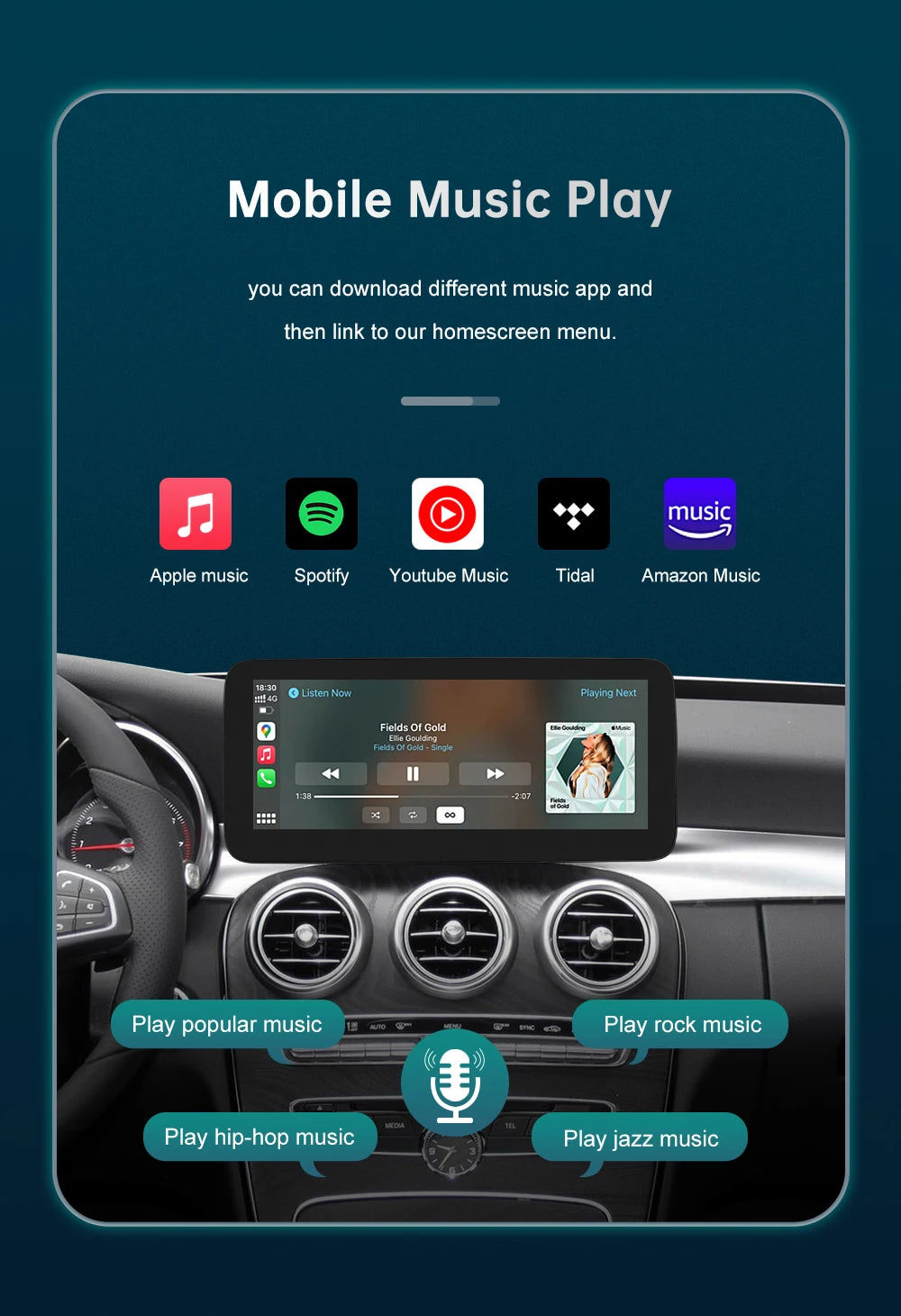 12.3 inch Ultra-thin Screen for Mercedes-Benz 2015-2018