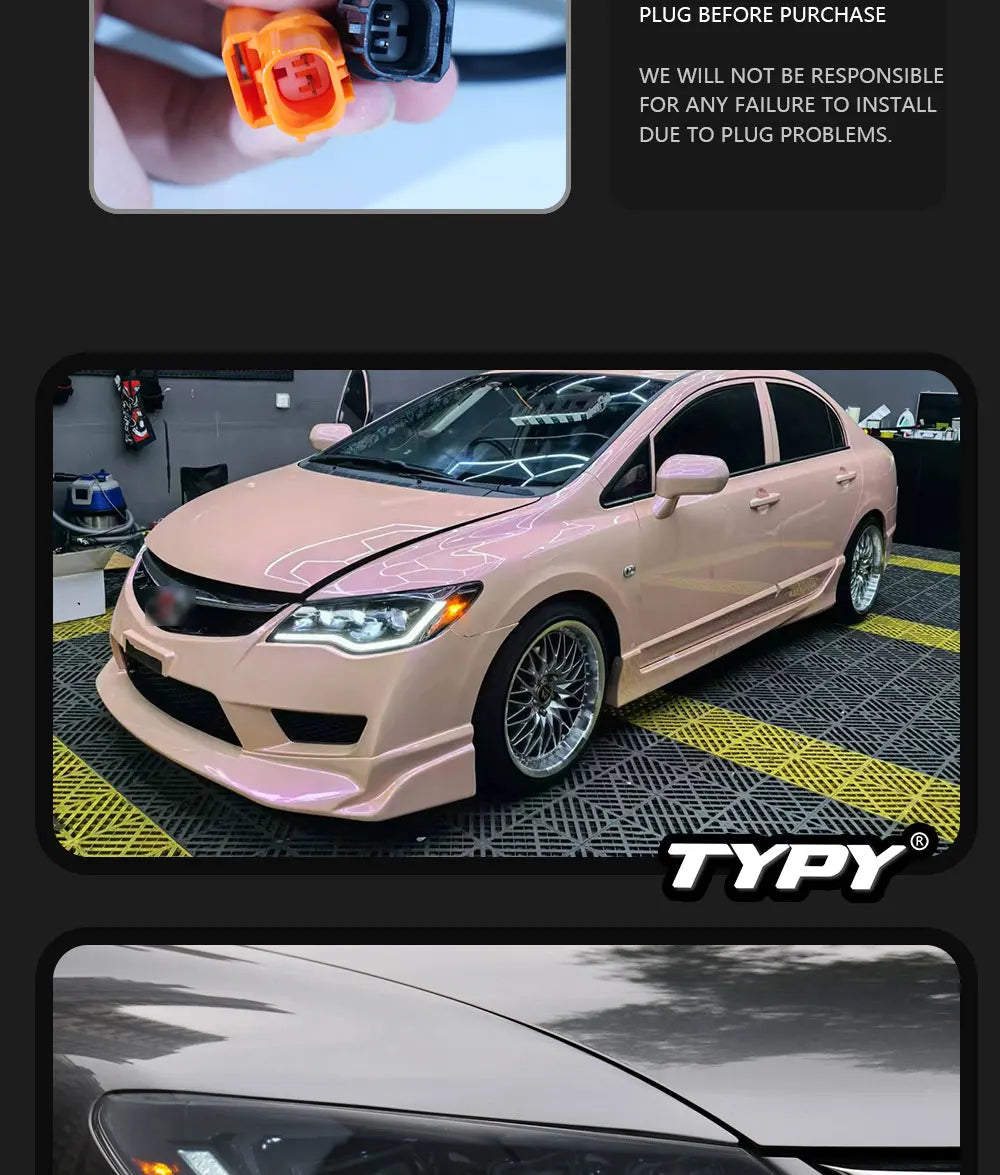 LED Projector Headlights For Honda Civic 8th FD2 2012-2015