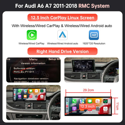 12.3'' Linux Multimedia Display For Audi A6 A7 2011-2018