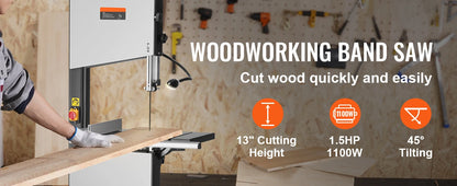 10/14Inch Band Saw 2-Speed Continuously Viable Benchtop Bandsaw