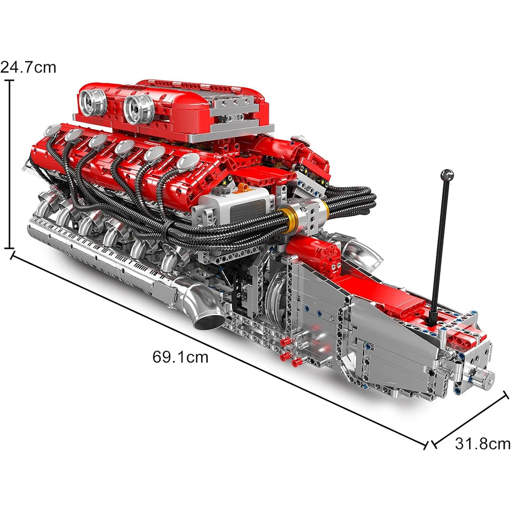 Mould King 10169 V12 Engine Building Blocks Assembly