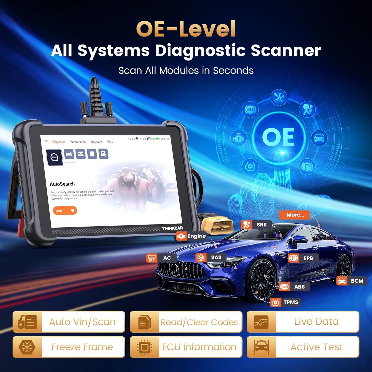 Lifetime Free Update THINKCAR THINKSCAN 689 OBD2 Scanner