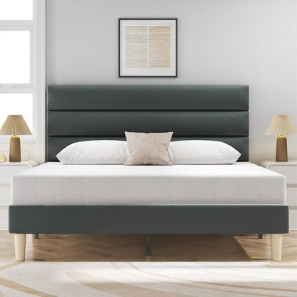 Velvet Padded Queen Size Bed Frame