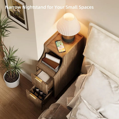 Set of 2 Narrow Bedside Table