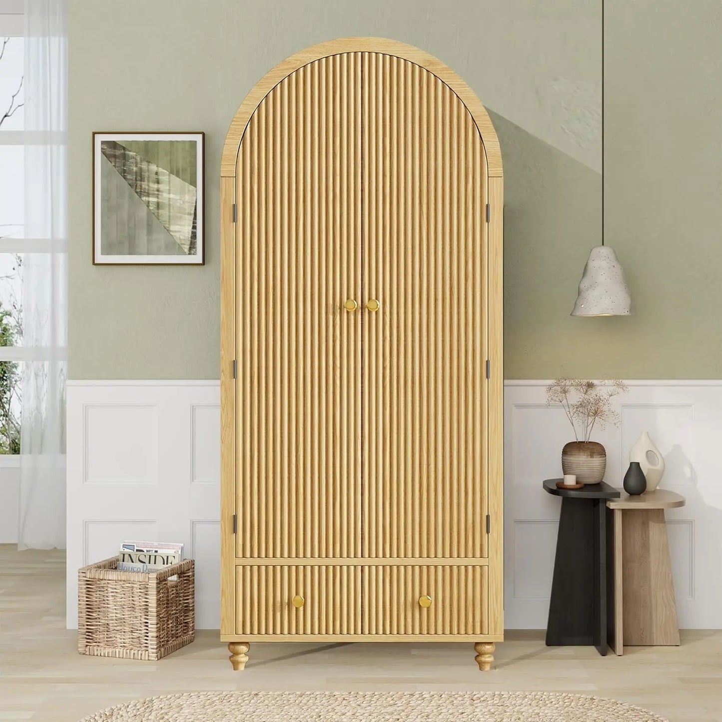Arched Wooden Closet