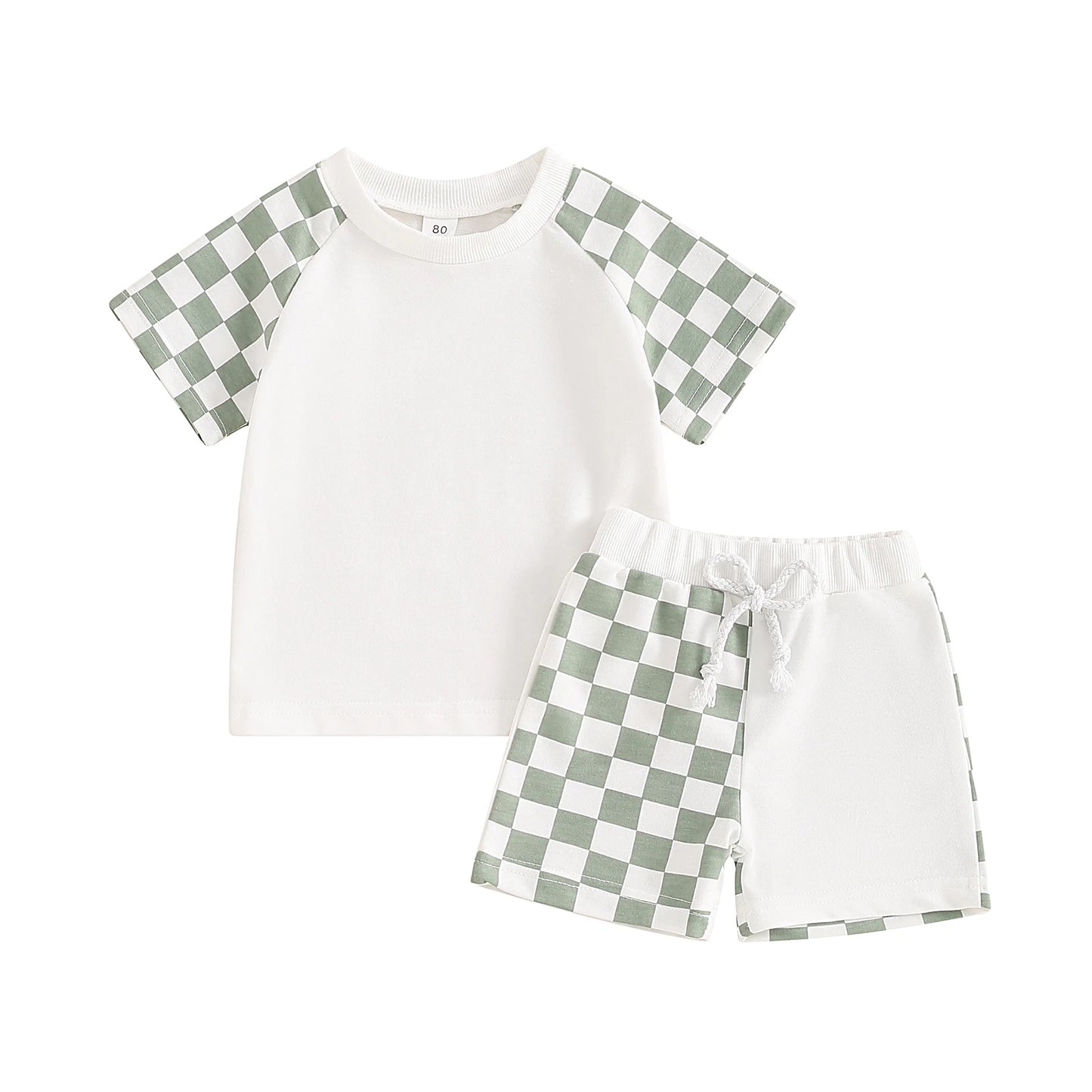 2Pc Half Checkered Outfit 12M-4T