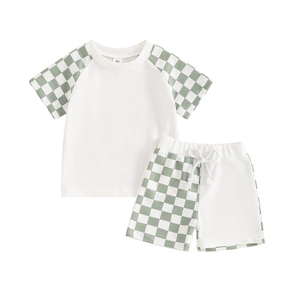 2Pc Half Checkered Outfit 12M-4T