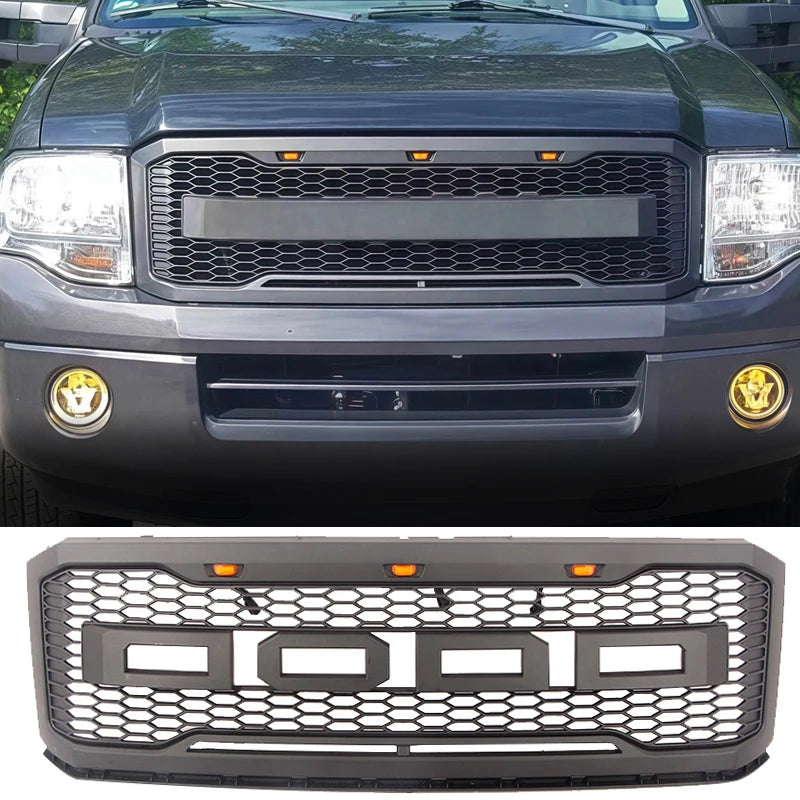 Front Grill With Led Lights Bumper Grille For Ford Expedition 2007-2014