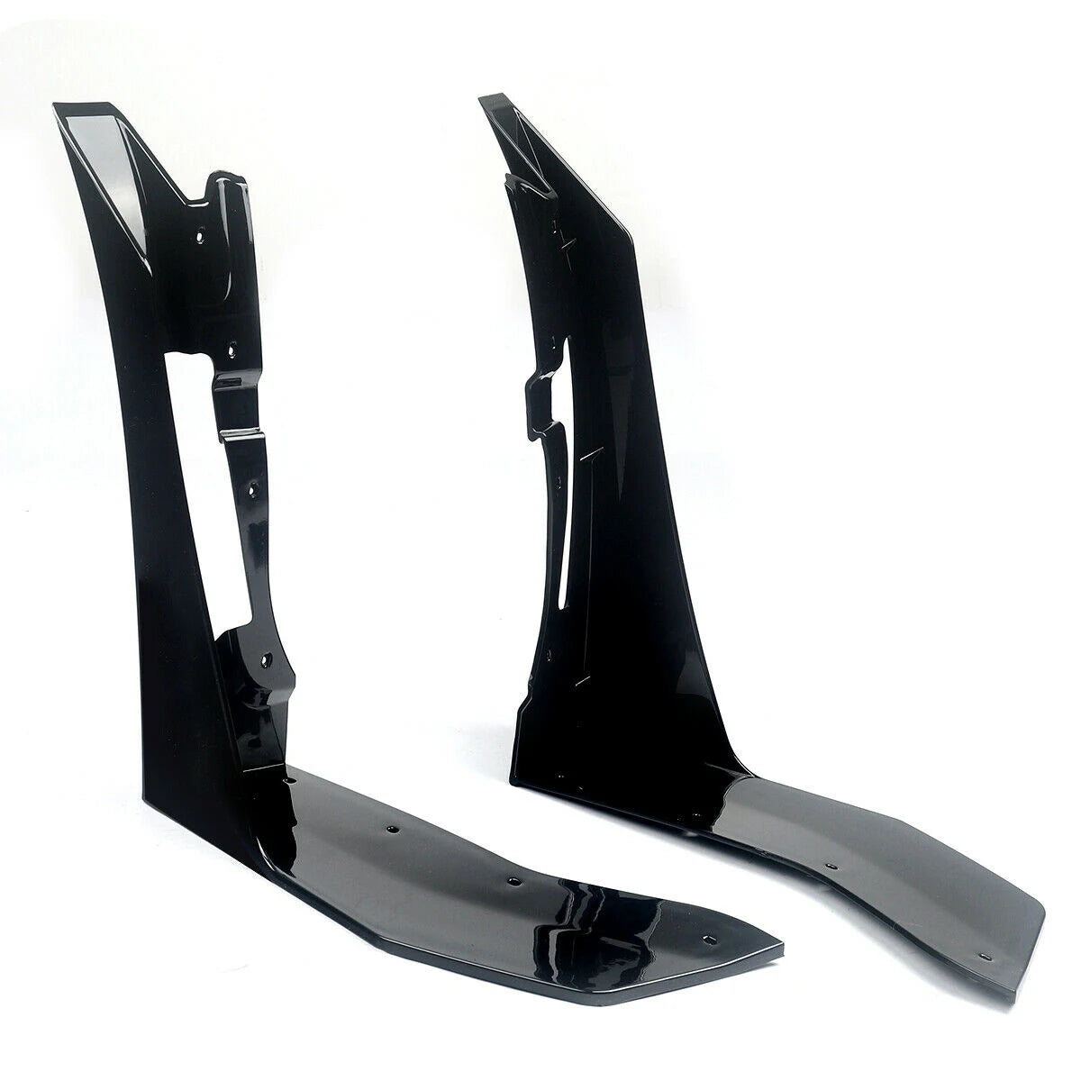 Black Front Bumper Splitters For Ford Mustang 2015-2022