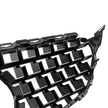 Chrome + Black Front Grille For Mercedes-Benz W205 C250 C300 2015-2018