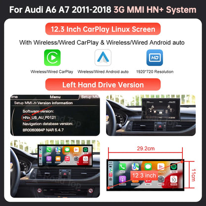 12.3'' Linux Multimedia Display For Audi A6 A7 2011-2018