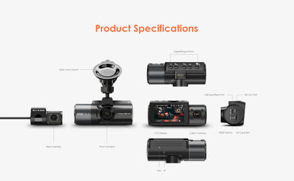 Vantrue N4 4K Dashcam 4K+1080P Front and Rear Dash Camera