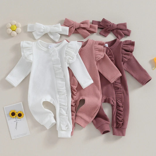 1Pc Ruffle Romper Set 0-12m