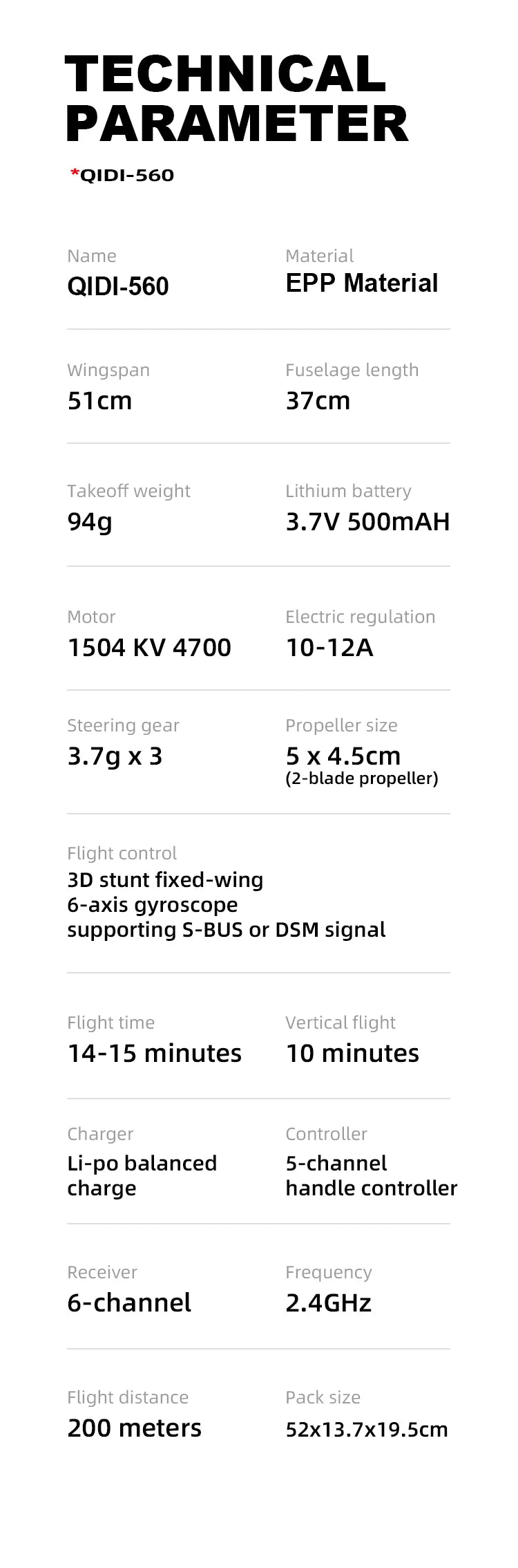 Qidi560 RC Plane M7
