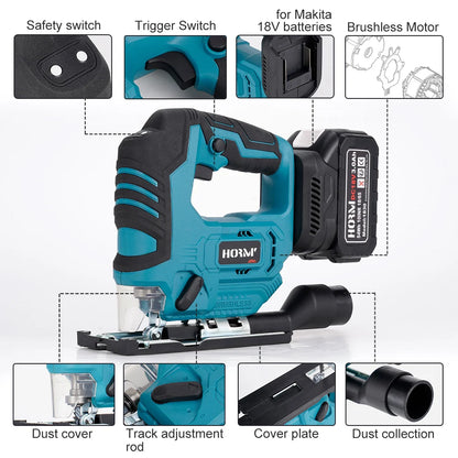 18V Brushless Jigsaw For Makita 18V Battery