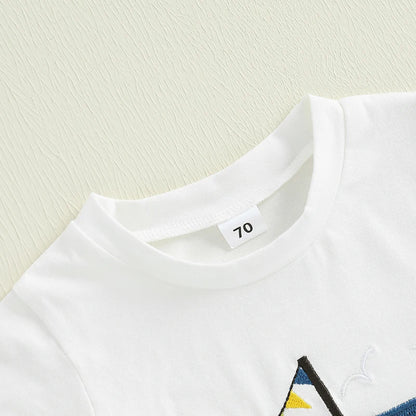 2Pc Embroidered Boat Set 6m-3T