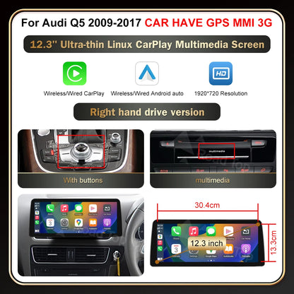 12.3' Wireless CarPlay For Audi A4 2009-20012