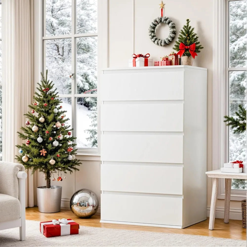 White 5 Drawer Dresser