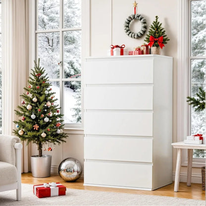 White 5 Drawer Dresser