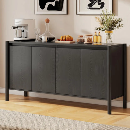 Solid Wood Storage Cabinet with 4 Doors