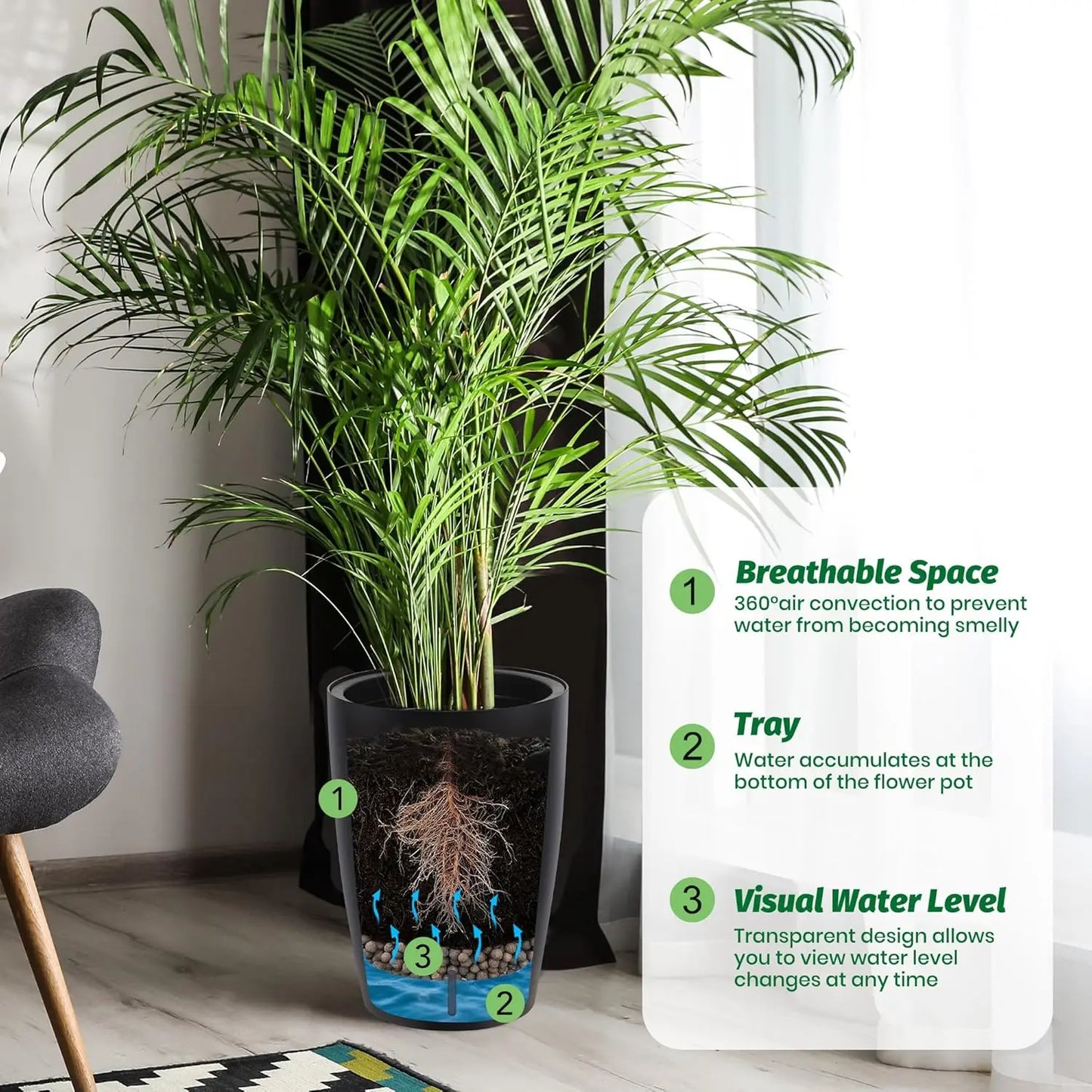 1-Pair Self-Watering Planters