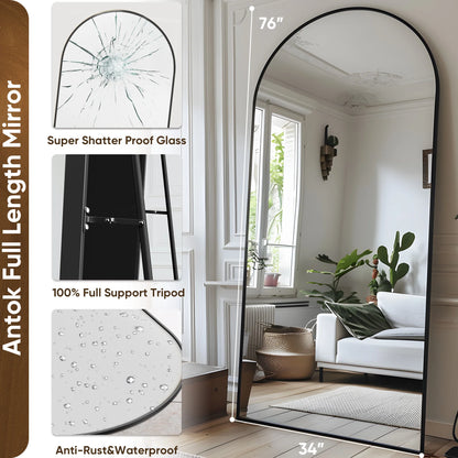 76"x34" Arch Floor Mirror